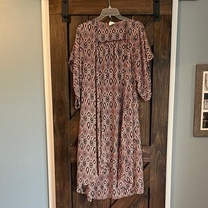 One Clothing Geometric Red‎ & Black Duster